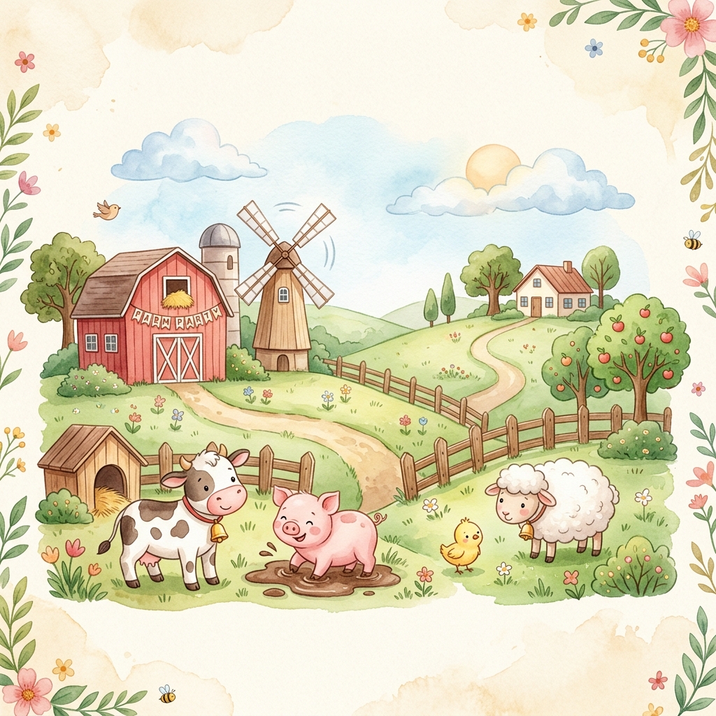 Granja Tierna Ilustración